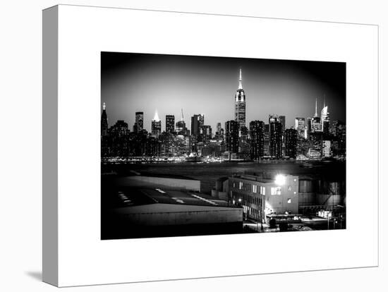 Skyline of the Skyscrapers of Manhattan by Night from Brooklyn-Philippe Hugonnard-Stretched Canvas