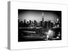 Skyline of the Skyscrapers of Manhattan by Night from Brooklyn-Philippe Hugonnard-Stretched Canvas