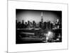 Skyline of the Skyscrapers of Manhattan by Night from Brooklyn-Philippe Hugonnard-Mounted Art Print