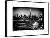 Skyline of the Skyscrapers of Manhattan by Night from Brooklyn-Philippe Hugonnard-Framed Stretched Canvas
