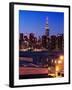 Skyline of the Skyscrapers of Manhattan by Nightfall from Brooklyn-Philippe Hugonnard-Framed Photographic Print