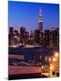 Skyline of the Skyscrapers of Manhattan by Nightfall from Brooklyn-Philippe Hugonnard-Mounted Photographic Print