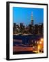 Skyline of the Skyscrapers of Manhattan by Nightfall from Brooklyn-Philippe Hugonnard-Framed Photographic Print