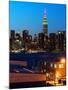 Skyline of the Skyscrapers of Manhattan by Nightfall from Brooklyn-Philippe Hugonnard-Mounted Photographic Print