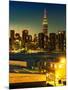 Skyline of the Skyscrapers of Manhattan by Nightfall from Brooklyn-Philippe Hugonnard-Mounted Photographic Print