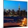 Skyline of the Skyscrapers of Manhattan by Nightfall from Brooklyn-Philippe Hugonnard-Mounted Photographic Print