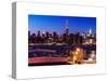 Skyline of the Skyscrapers of Manhattan by Nightfall from Brooklyn-Philippe Hugonnard-Stretched Canvas