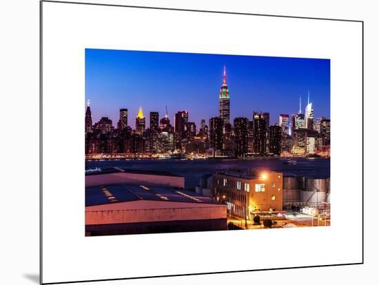 Skyline of the Skyscrapers of Manhattan by Nightfall from Brooklyn-Philippe Hugonnard-Mounted Art Print