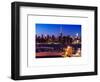 Skyline of the Skyscrapers of Manhattan by Nightfall from Brooklyn-Philippe Hugonnard-Framed Art Print