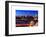 Skyline of the Skyscrapers of Manhattan by Nightfall from Brooklyn-Philippe Hugonnard-Framed Art Print