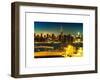 Skyline of the Skyscrapers of Manhattan by Nightfall from Brooklyn-Philippe Hugonnard-Framed Art Print