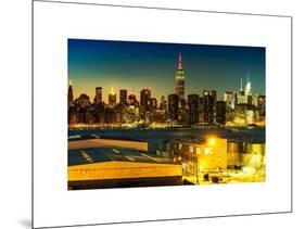 Skyline of the Skyscrapers of Manhattan by Nightfall from Brooklyn-Philippe Hugonnard-Mounted Art Print