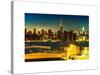 Skyline of the Skyscrapers of Manhattan by Nightfall from Brooklyn-Philippe Hugonnard-Stretched Canvas