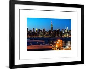 Skyline of the Skyscrapers of Manhattan by Nightfall from Brooklyn-Philippe Hugonnard-Framed Art Print