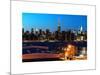 Skyline of the Skyscrapers of Manhattan by Nightfall from Brooklyn-Philippe Hugonnard-Mounted Art Print