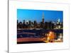 Skyline of the Skyscrapers of Manhattan by Nightfall from Brooklyn-Philippe Hugonnard-Stretched Canvas