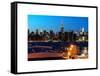 Skyline of the Skyscrapers of Manhattan by Nightfall from Brooklyn-Philippe Hugonnard-Framed Stretched Canvas