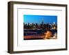 Skyline of the Skyscrapers of Manhattan by Nightfall from Brooklyn-Philippe Hugonnard-Framed Art Print