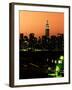 Skyline of the Skyscrapers of Manhattan by Orange Night from Brooklyn-Philippe Hugonnard-Framed Photographic Print