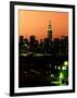 Skyline of the Skyscrapers of Manhattan by Orange Night from Brooklyn-Philippe Hugonnard-Framed Photographic Print