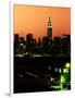 Skyline of the Skyscrapers of Manhattan by Orange Night from Brooklyn-Philippe Hugonnard-Framed Photographic Print