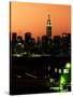 Skyline of the Skyscrapers of Manhattan by Orange Night from Brooklyn-Philippe Hugonnard-Stretched Canvas