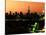 Skyline of the Skyscrapers of Manhattan by Orange Night from Brooklyn-Philippe Hugonnard-Stretched Canvas