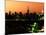 Skyline of the Skyscrapers of Manhattan by Orange Night from Brooklyn-Philippe Hugonnard-Mounted Photographic Print