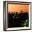 Skyline of the Skyscrapers of Manhattan by Orange Night from Brooklyn-Philippe Hugonnard-Framed Photographic Print