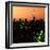 Skyline of the Skyscrapers of Manhattan by Orange Night from Brooklyn-Philippe Hugonnard-Framed Photographic Print