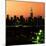 Skyline of the Skyscrapers of Manhattan by Orange Night from Brooklyn-Philippe Hugonnard-Mounted Photographic Print