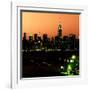 Skyline of the Skyscrapers of Manhattan by Orange Night from Brooklyn-Philippe Hugonnard-Framed Photographic Print