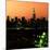 Skyline of the Skyscrapers of Manhattan by Orange Night from Brooklyn-Philippe Hugonnard-Mounted Photographic Print