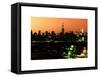Skyline of the Skyscrapers of Manhattan by Orange Night from Brooklyn-Philippe Hugonnard-Framed Stretched Canvas