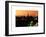 Skyline of the Skyscrapers of Manhattan by Orange Night from Brooklyn-Philippe Hugonnard-Framed Art Print