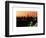 Skyline of the Skyscrapers of Manhattan by Orange Night from Brooklyn-Philippe Hugonnard-Framed Art Print