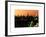 Skyline of the Skyscrapers of Manhattan by Orange Night from Brooklyn-Philippe Hugonnard-Framed Art Print