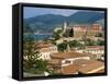 Skyline of the Town on the Island of Elba, in the Toscana Archipelago, Italy, Europe-Ken Gillham-Framed Stretched Canvas