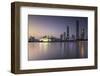 Skyline of Tianhe at dusk, Guangzhou, Guangdong, China, Asia-Ian Trower-Framed Premium Photographic Print