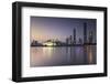 Skyline of Tianhe at dusk, Guangzhou, Guangdong, China, Asia-Ian Trower-Framed Premium Photographic Print