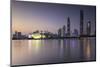 Skyline of Tianhe at dusk, Guangzhou, Guangdong, China, Asia-Ian Trower-Mounted Premium Photographic Print