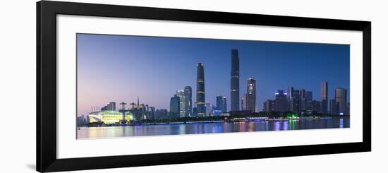 Skyline of Tianhe at dusk, Guangzhou, Guangdong, China-Ian Trower-Framed Photographic Print