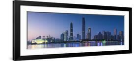 Skyline of Tianhe at dusk, Guangzhou, Guangdong, China-Ian Trower-Framed Photographic Print