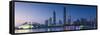 Skyline of Tianhe at dusk, Guangzhou, Guangdong, China-Ian Trower-Framed Stretched Canvas