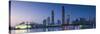 Skyline of Tianhe at dusk, Guangzhou, Guangdong, China-Ian Trower-Stretched Canvas