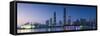 Skyline of Tianhe at dusk, Guangzhou, Guangdong, China-Ian Trower-Framed Stretched Canvas