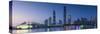 Skyline of Tianhe at dusk, Guangzhou, Guangdong, China-Ian Trower-Stretched Canvas