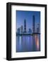 Skyline of Tianhe at dusk, Guangzhou, Guangdong, China-Ian Trower-Framed Photographic Print