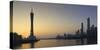 Skyline of Tianhe at sunset, Guangzhou, Guangdong, China, Asia-Ian Trower-Stretched Canvas
