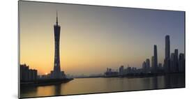 Skyline of Tianhe at sunset, Guangzhou, Guangdong, China, Asia-Ian Trower-Mounted Photographic Print